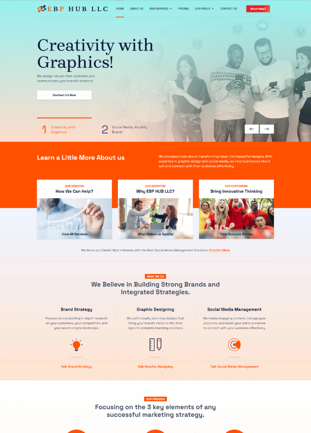 EBP HUB LLC site created by Webzo – SEO Services for Businesses
