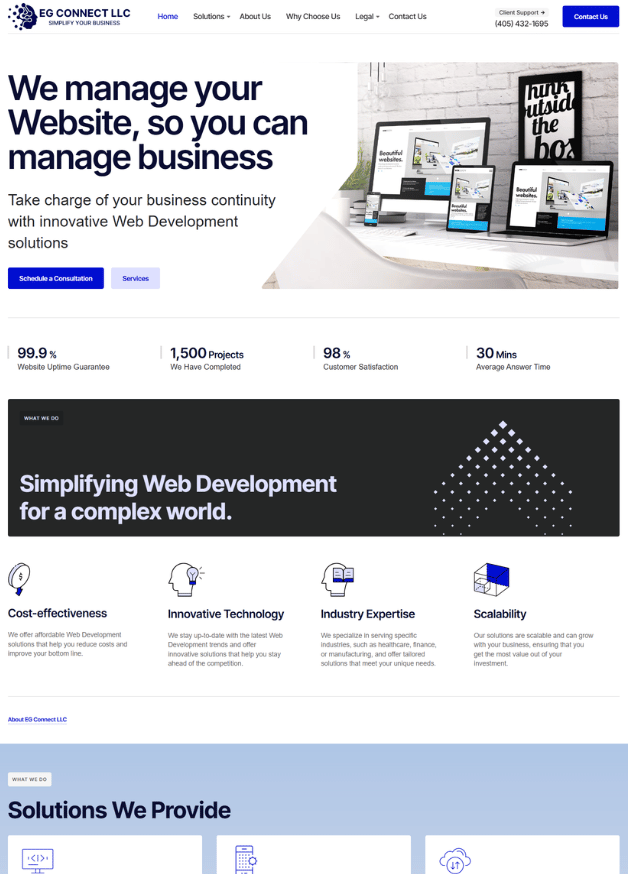 EG Connect website developed and optimized by Webzo – Website Development & SEO Company